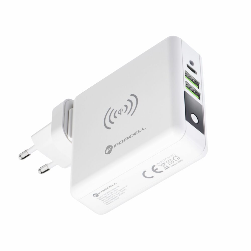 FORCELL F-ENERGY multifunctional charger 15W 4in1 with USB/USB-C socket, power bank 8000mAh and wireless charging