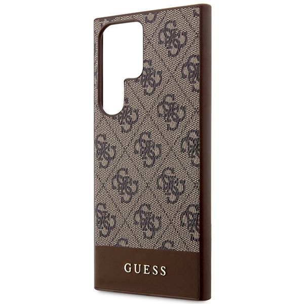 GUESS case for SAMSUNG S24 Ultra GUHCS24LG4GLBR (4G Bottom Stripe) brown