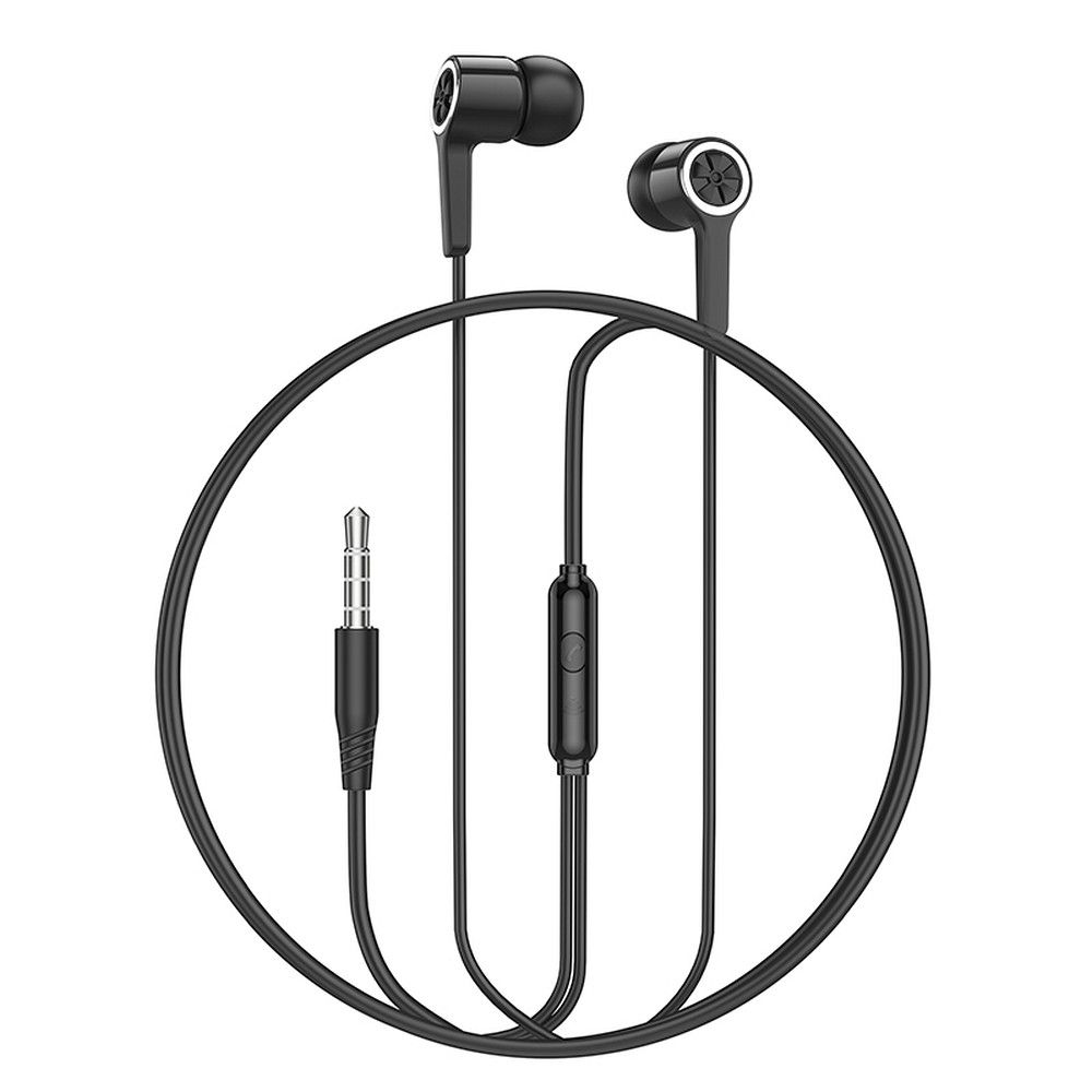 HOCO wire earphones Jack 3,5 mm with microphone M104 black