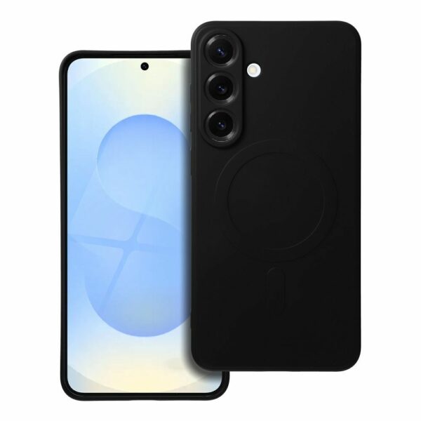 SILICONE MAG COVER case compatible with MagSafe for SAMSUNG S25 Plus black