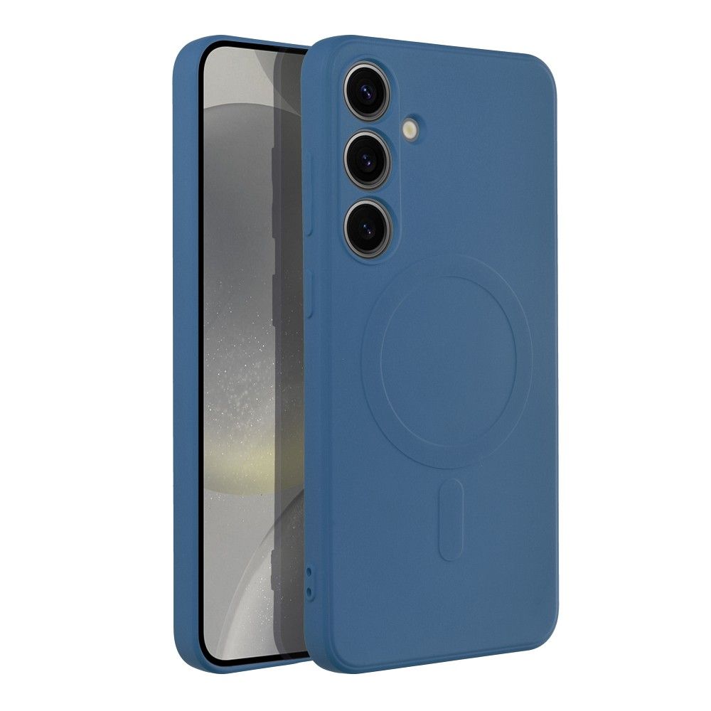 SILICONE MAG COVER case compatible with MagSafe for SAMSUNG S24 Plus blue