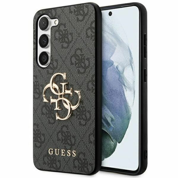 GUESS case for SAMSUNG S23 FE GUHCS23FE4GMGGR (Big Metal Logo) grey