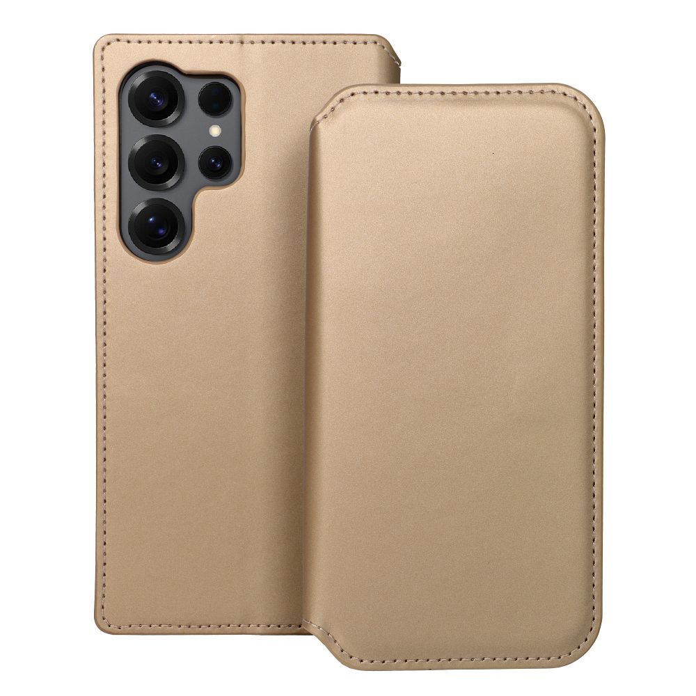 DUAL POCKET Book case for SAMSUNG S25 Ultra gold