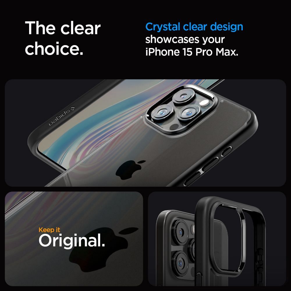 SPIGEN case ULTRA HYBRID for IPHONE 15 Pro Max matte black