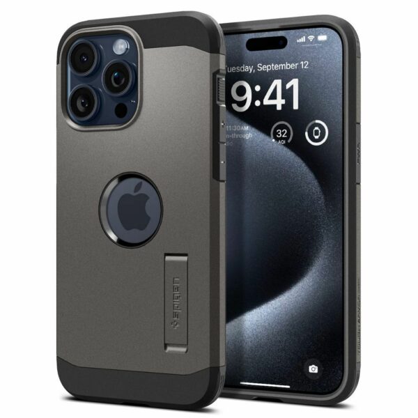 SPIGEN case TOUGH ARMOR MAG compatible with MagSafe for IPHONE 15 Pro gunmetal