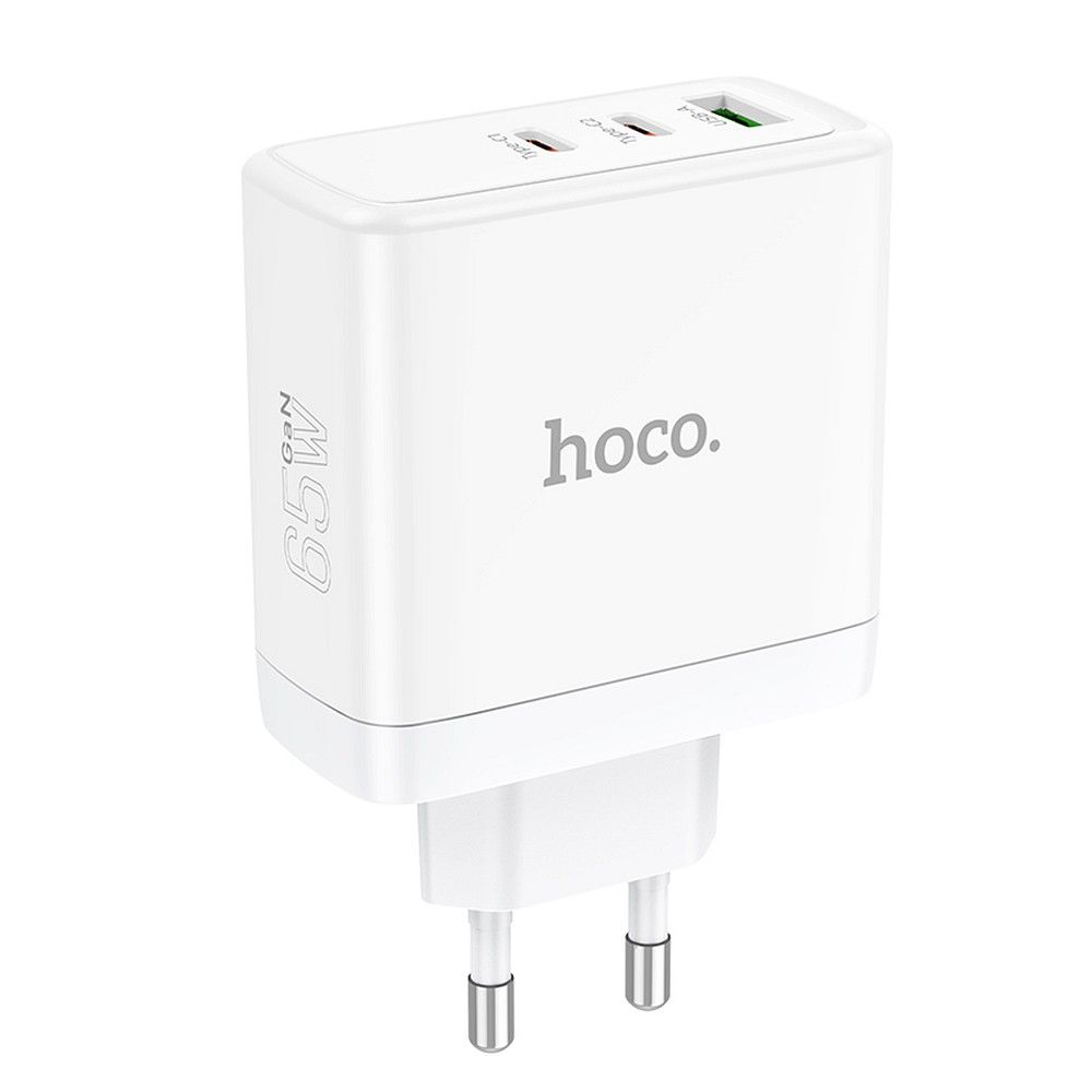HOCO wall charger 2 x Type C + USB A QC PD 65W GaN N30 white