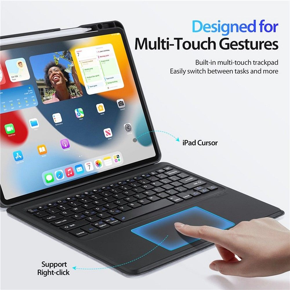 DUX DUCIS case DK foldable with Wireless Keyboard for iPad Air 13 (2024)/Pro 12.9 (2020/2021/2022) black