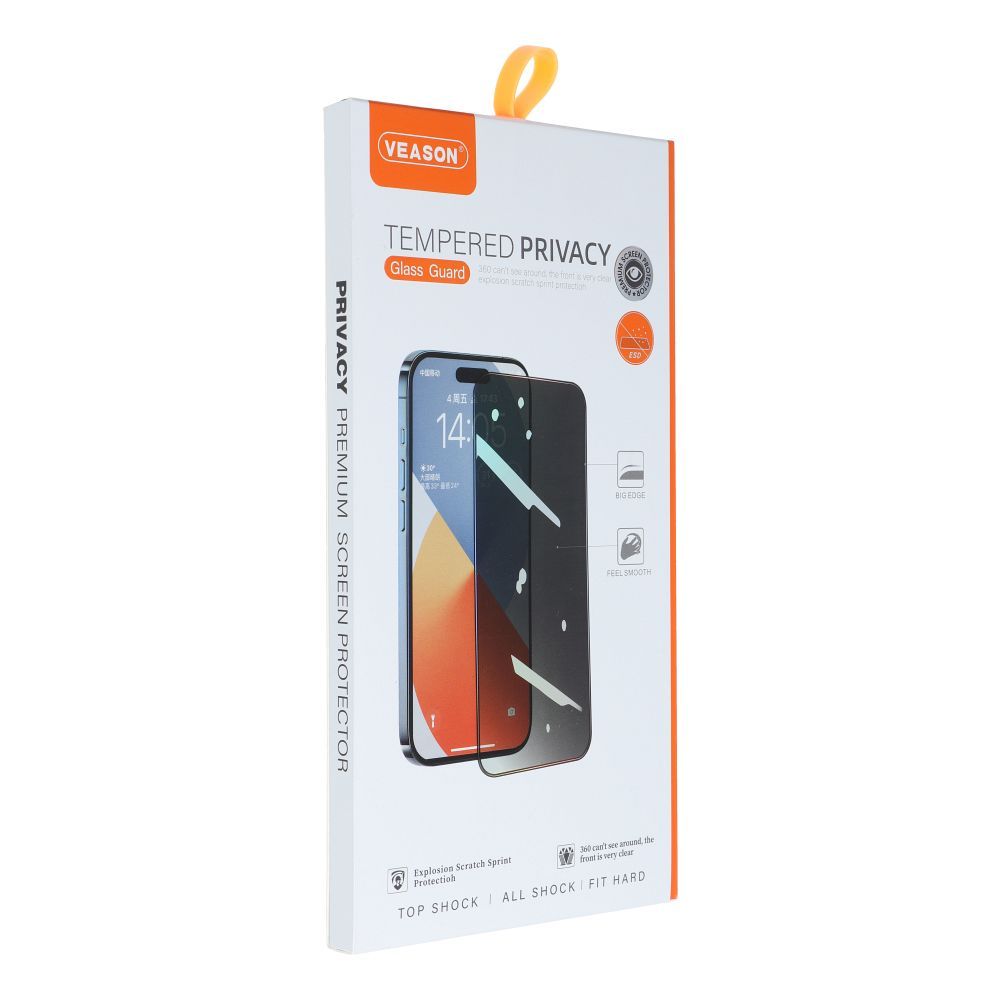 6D Pro Veason Privacy Glass - for Iphone 16 Pro Max black