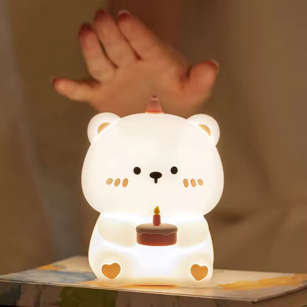 Table lamp bedside birthday teddy bear Art Deco touch style