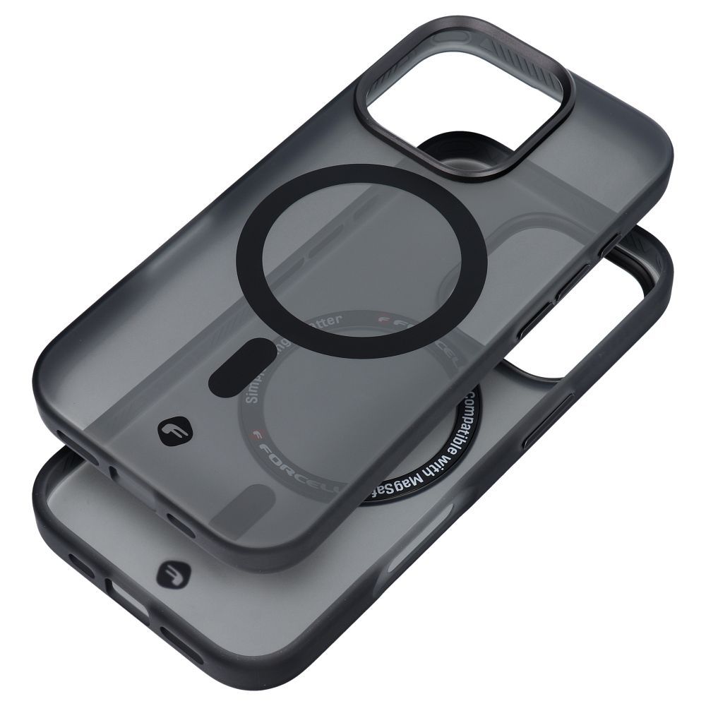 FORCELL F-PROTECT Levels with Dual Layer 4D technology, Military Drop-Test compatible with MagSafe for IPHONE 16 PLUS smoky black