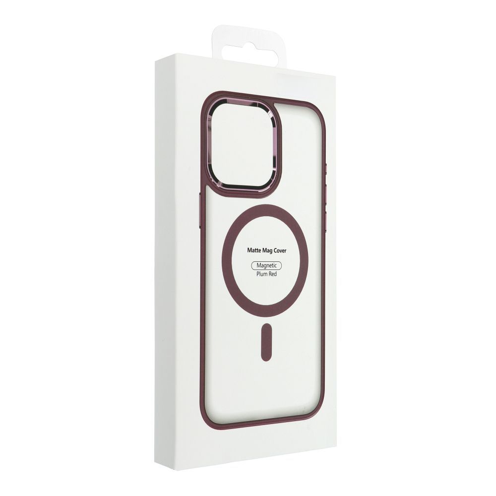 MATTE MAG COVER case compatible with MagSafe for IPHONE 16 plum red