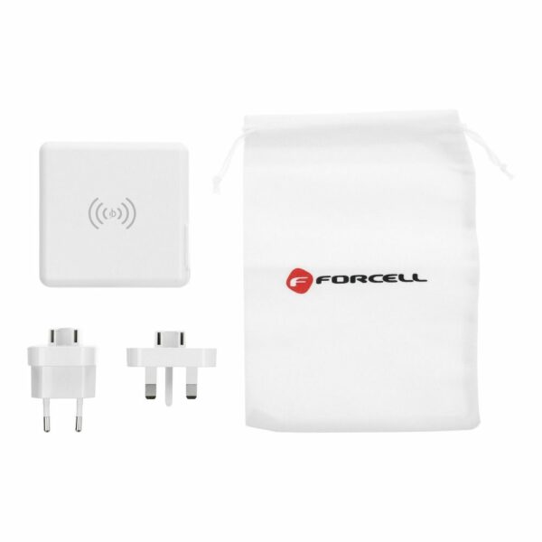 FORCELL F-ENERGY multifunctional charger 15W 4in1 with USB/USB-C socket, power bank 8000mAh and wireless charging