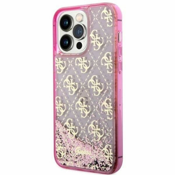 GUESS case for IPHONE 14 Pro GUHCP14LLC4PSGP (Liquid Glitter 4G Translucent) pink