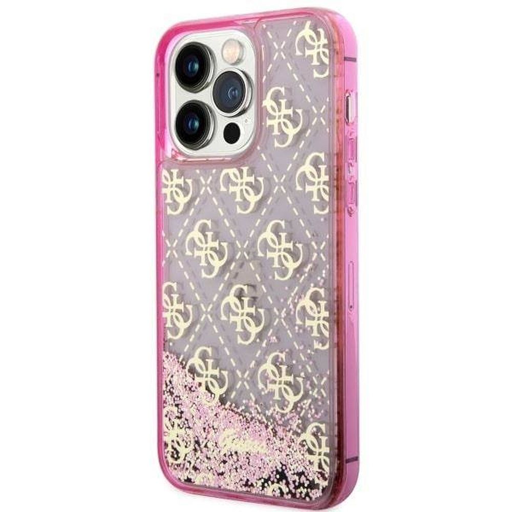 GUESS case for IPHONE 14 Pro GUHCP14LLC4PSGP (Liquid Glitter 4G Translucent) pink