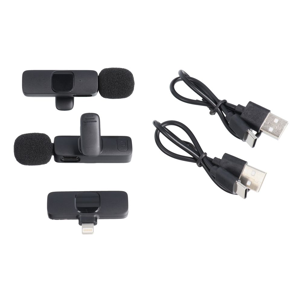 Wireless lavalier microphone Lightning double (2 in set) K1 black