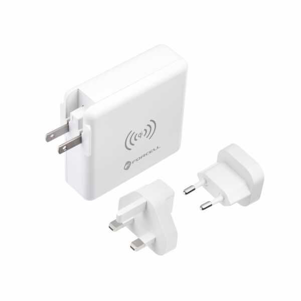 FORCELL F-ENERGY multifunctional charger 15W 4in1 with USB/USB-C socket, power bank 8000mAh and wireless charging