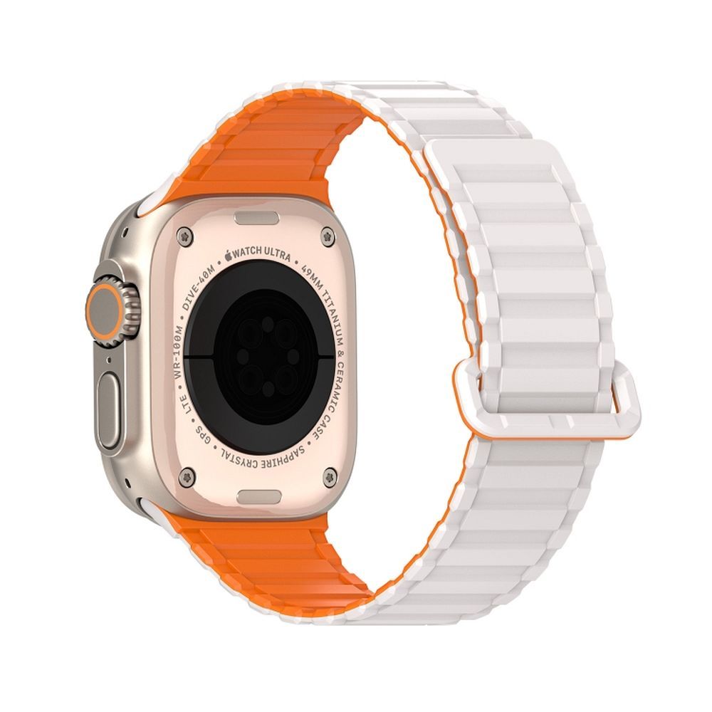 DUX DUCIS strap KJ nylon for Apple Watch 42 / 44 / 45 / 49 mm Silver/Orange