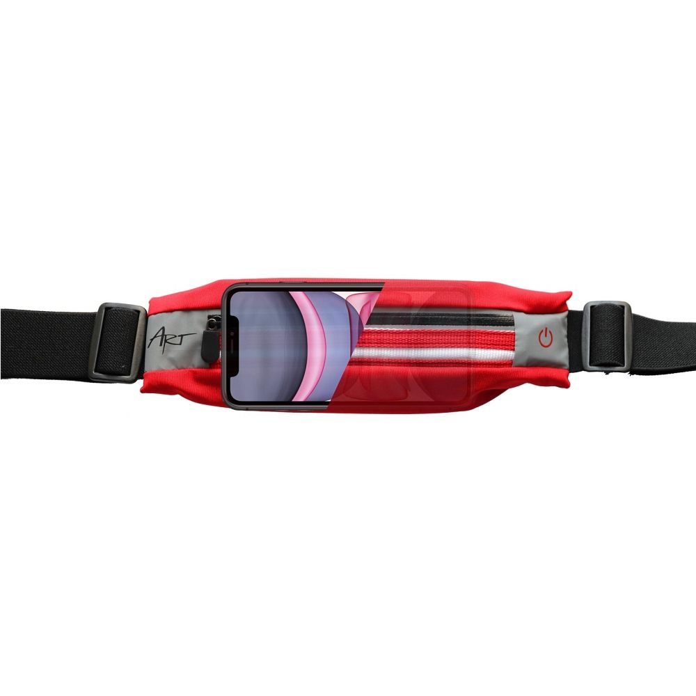 ART sport belt with case and light APS-01R red