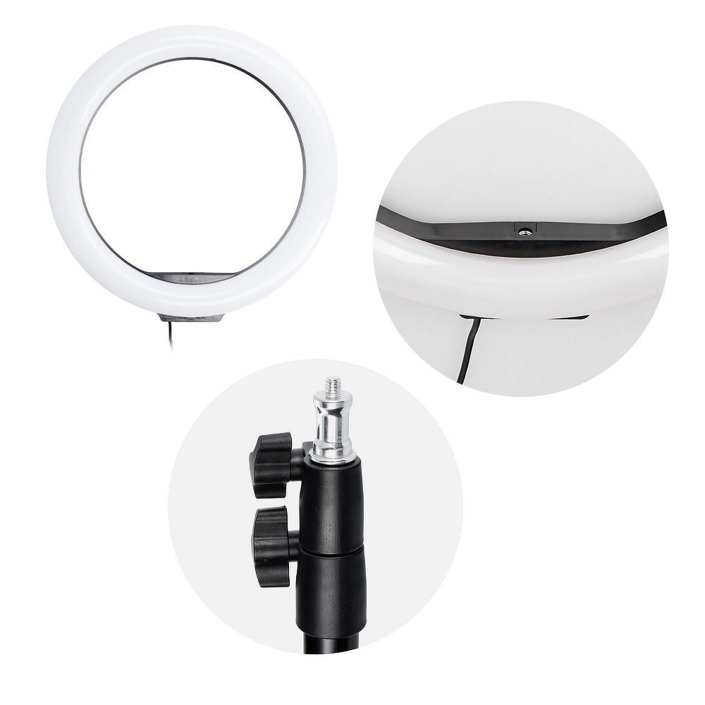 LED Ring Stream RGB lamp 12" FULL COLOR with holder for mobile + tripod black