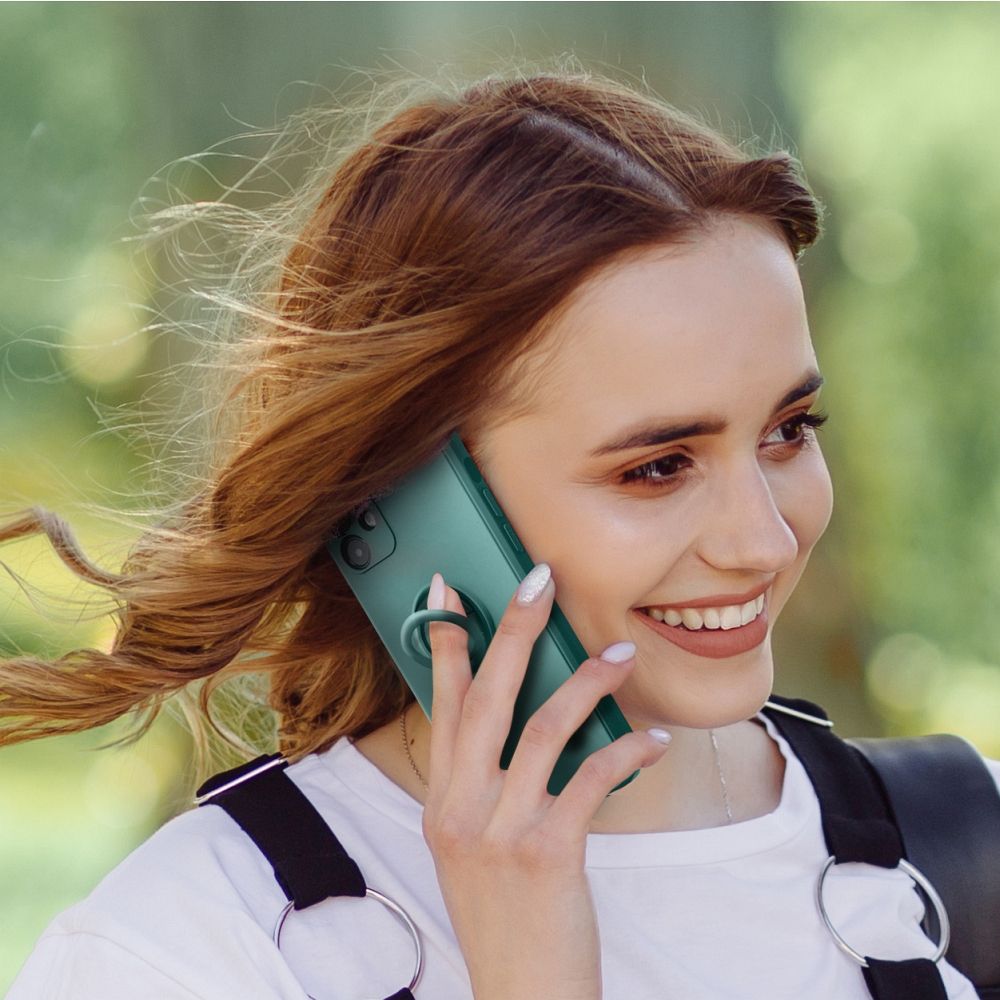 SILICONE RING case for SAMSUNG A16 5G / A16 4G green