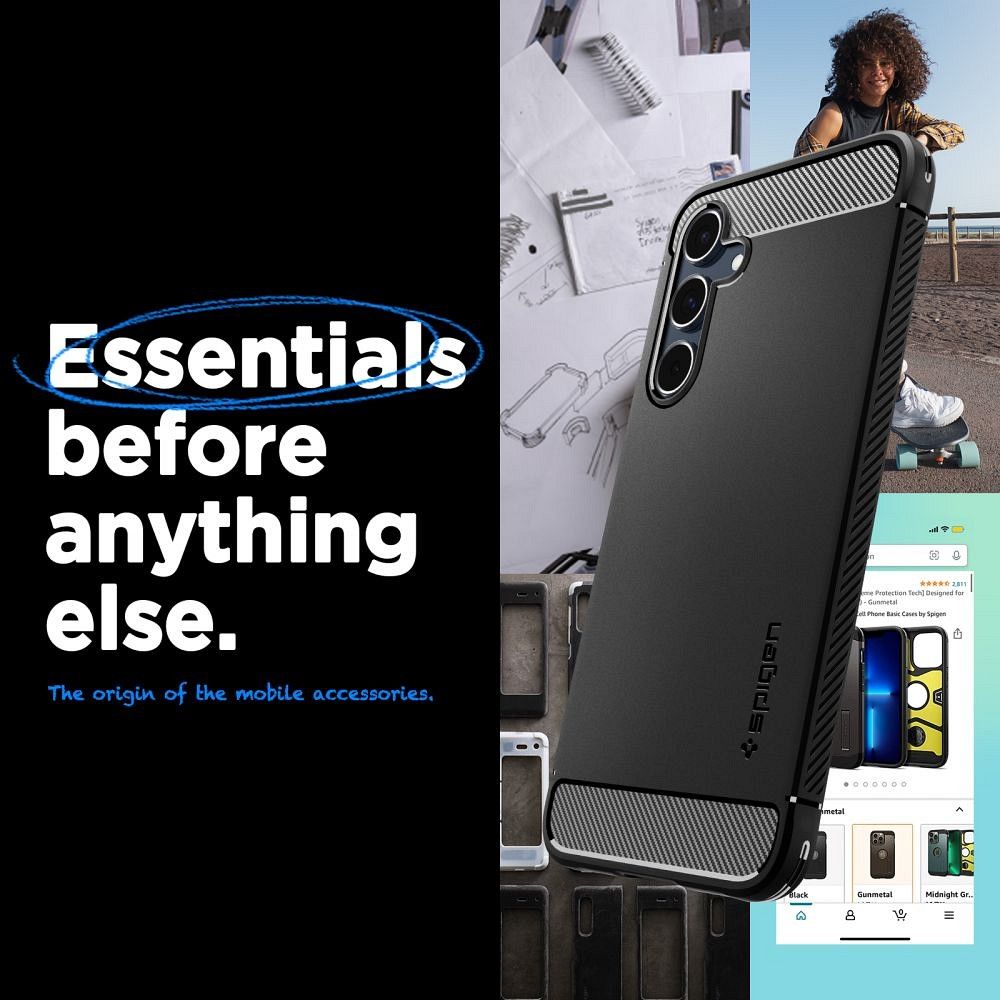 SPIGEN case RUGGED ARMOR case for SAMSUNG A55 5G matte black