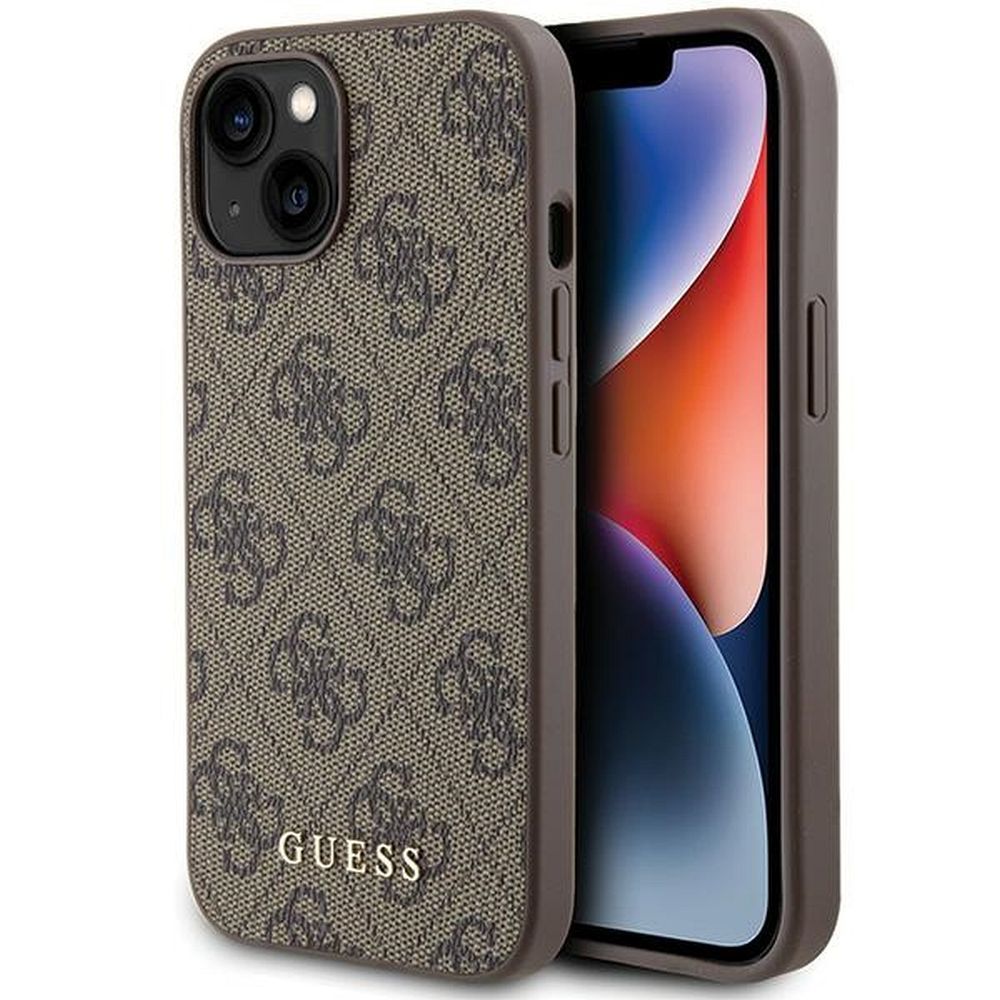 GUESS case for IPHONE 15 GUHCP15SG4GFBR (4G Metal Logo) brown