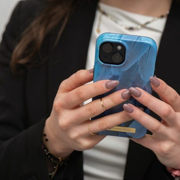 FORCELL F-PROTECT Mirage case compatible with MagSafe for IPHONE 15 Plus blue bird