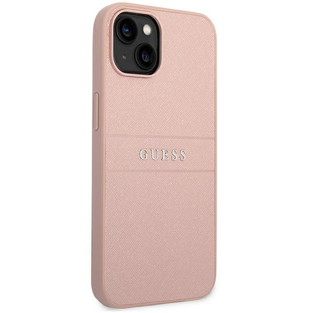 GUESS case for IPHONE 14 Plus GUHCP14MPSASBPI (Saffiano With Metal Logo) pink