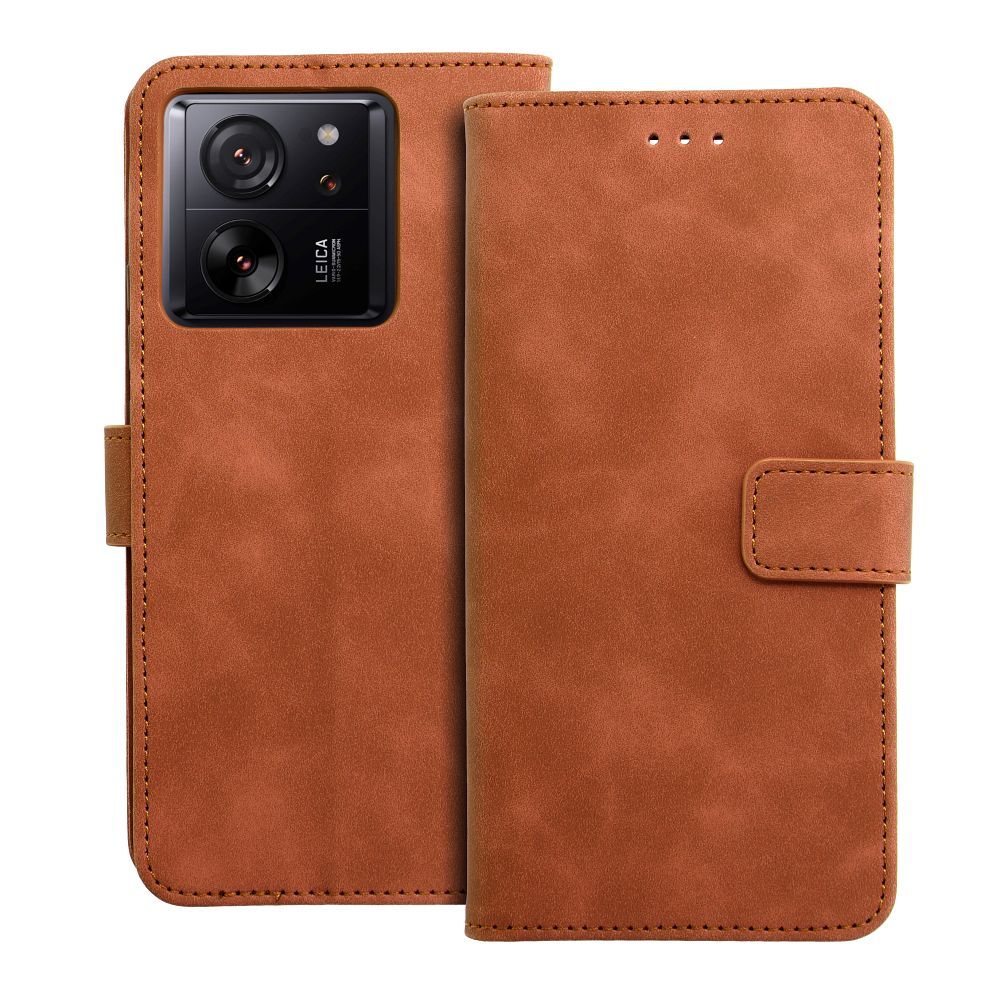e7c62f992bbb9f296bde0063fc0e52b7 TENDER Book Case for XIAOMI 13T brown