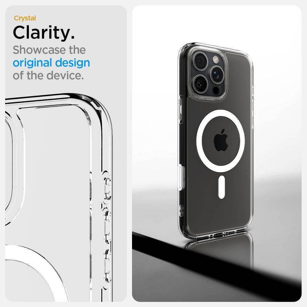 SPIGEN case ULTRA HYBRID "T" MAG compatible with MagSafe for IPHONE 16 Pro Max white