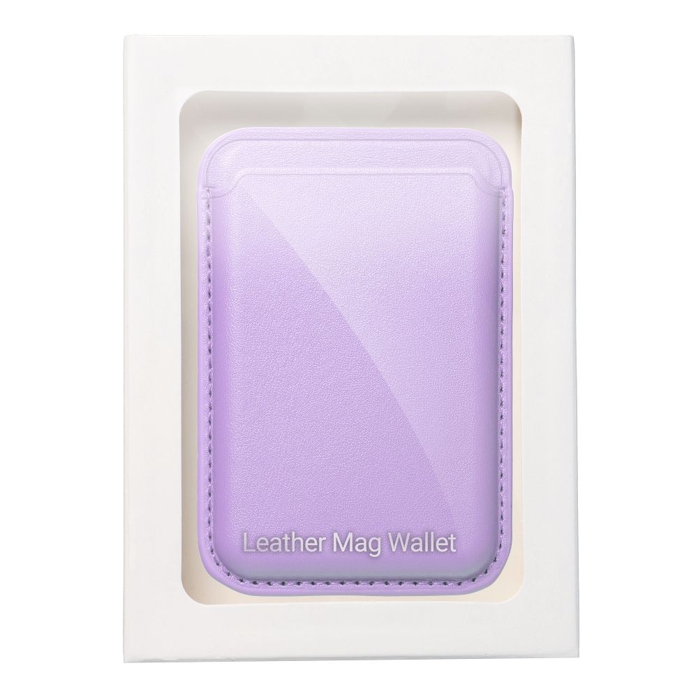 LEATHER MAG WALLET compatible with MagSafe lilac