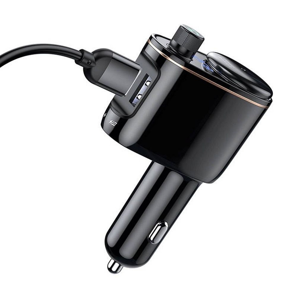 BASEUS car charger 2 x USB A + transmitter FM BT 3,4A S-06 CCHC000001 black