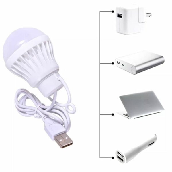 LED bulb to USB A warm white light 200 lm 3W 1 m white