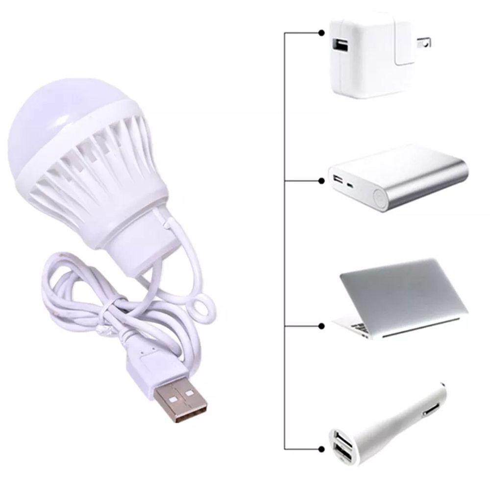 LED bulb to USB A warm white light 200 lm 3W 1 m white