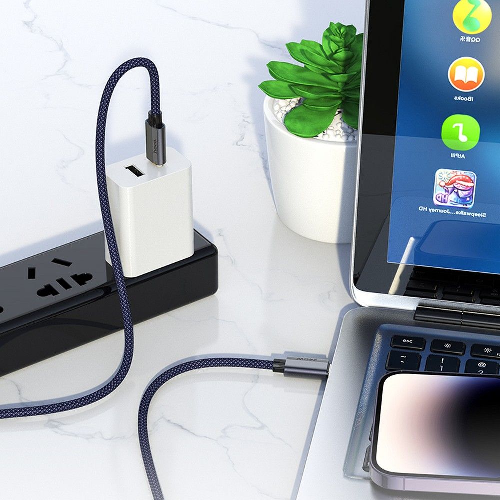 HOCO cable Type C to Type C PD QC3.0 5A 240W U134 1,8 m dark blue
