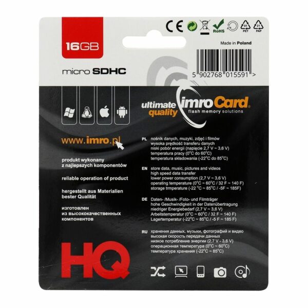 IMRO memory card microSD 16GB