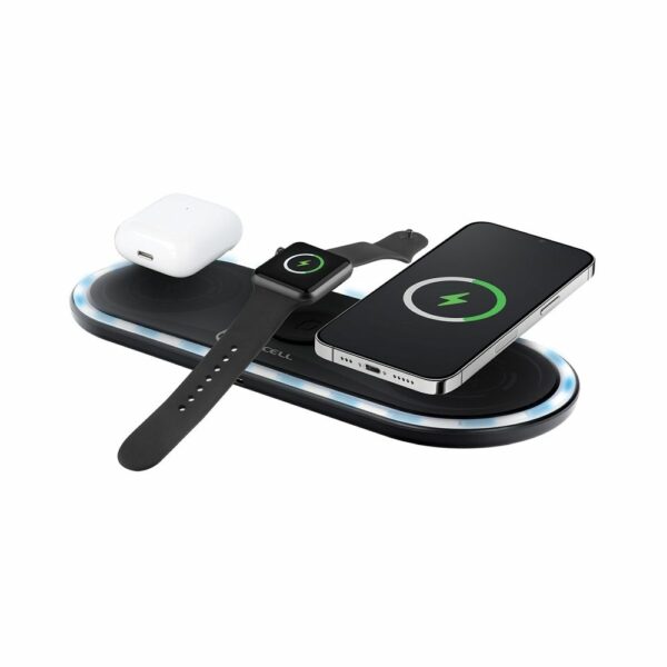 FORCELL F-ENERGY Ellipse wireless charger 3in1 compatible with Apple Qi QC 15W black