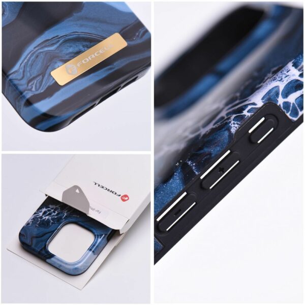 FORCELL F-PROTECT Mirage case compatible with MagSafe for IPHONE 15 Plus ocean marble
