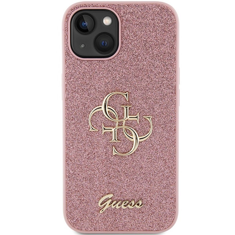 GUESS case for IPHONE 15 GUHCP15SHG4SGP (Fixed Glitter Big 4G) pink