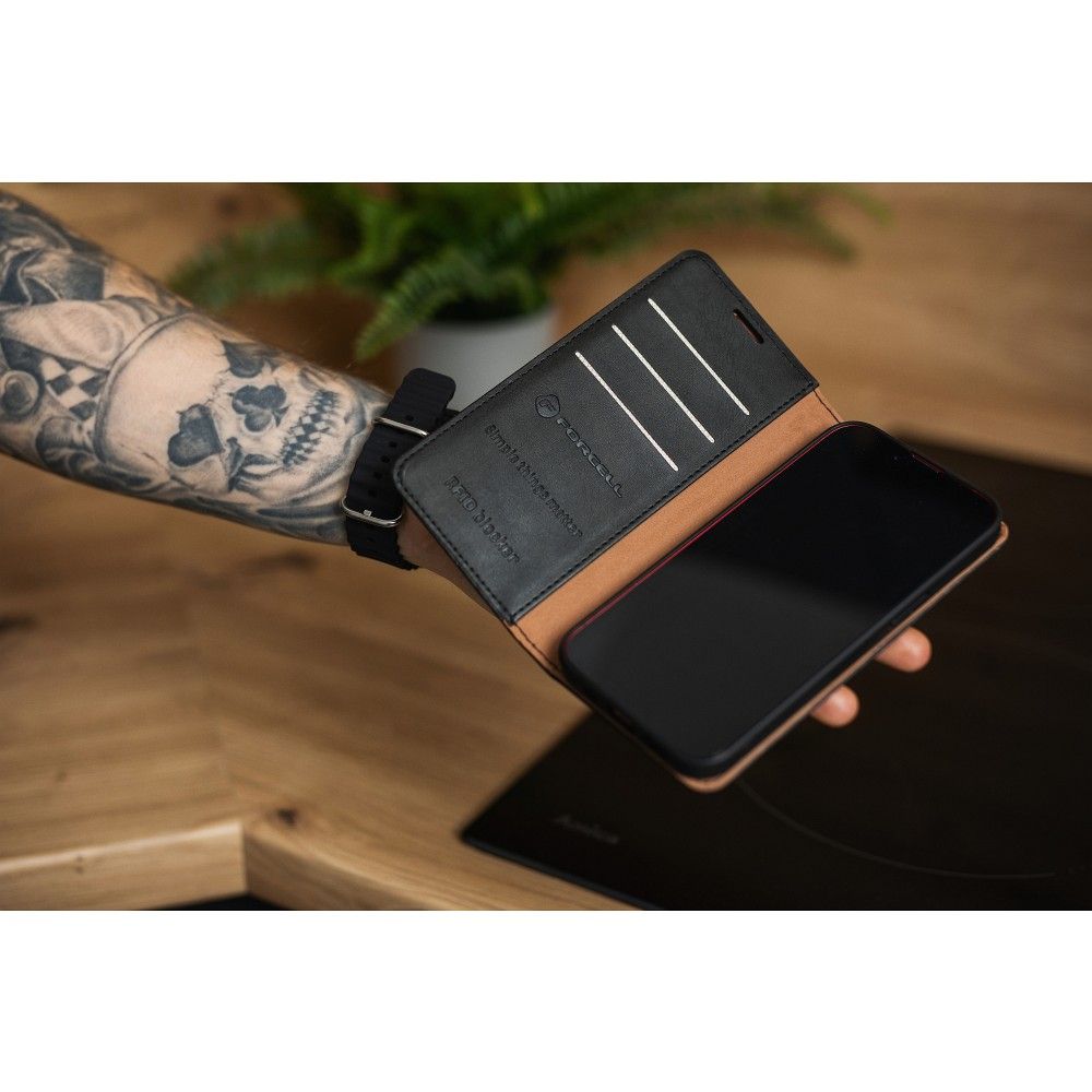 FORCELL F-PROTECT RFID Blocker book case for XIAOMI Redmi Note 14 Pro black