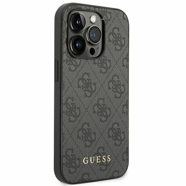 GUESS case for IPHONE 14 Pro GUHCP14LG4GFGR (4G Gold Logo) grey