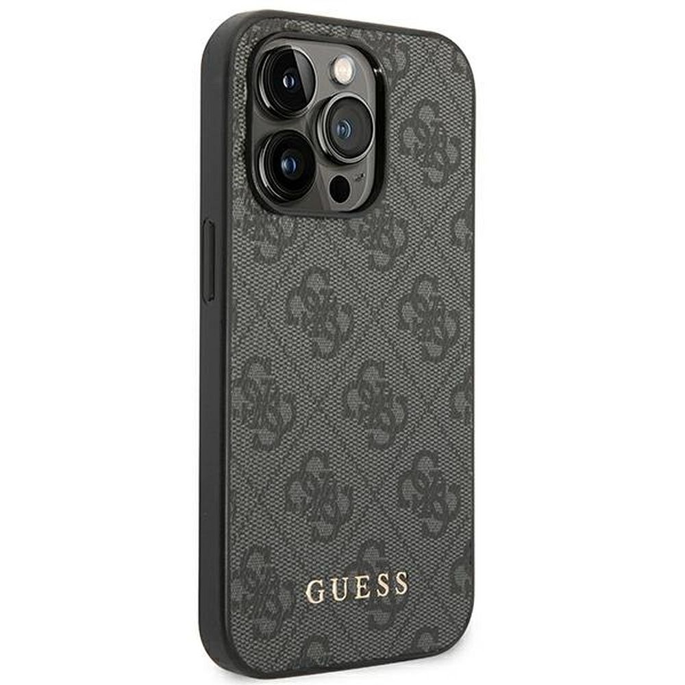 GUESS case for IPHONE 14 Pro GUHCP14LG4GFGR (4G Gold Logo) grey