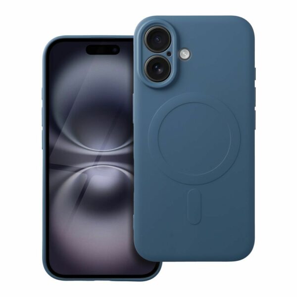SILICONE MAG COVER case compatible with MagSafe for IPHONE 16 blue