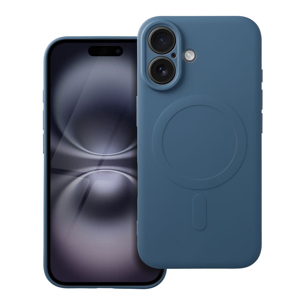 SILICONE MAG COVER case compatible with MagSafe for IPHONE 16 blue