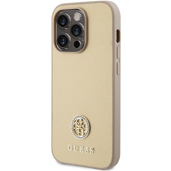 GUESS case for IPHONE 15 Pro GUHCP15LPS4DGPD (Strass Metal Logo) gold