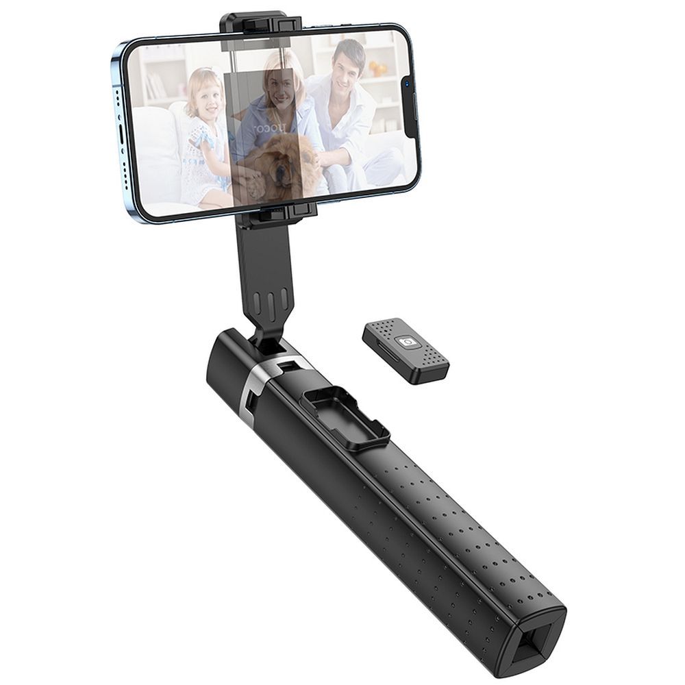HOCO selfie stick with bluetooth remote control fourpod K18 black