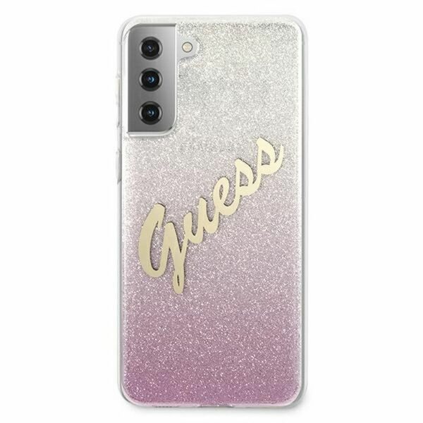 GUESS case for SAMSUNG S21 Plus GUHCS21MPCUGLSPI (Glitter Gradient Script) pink