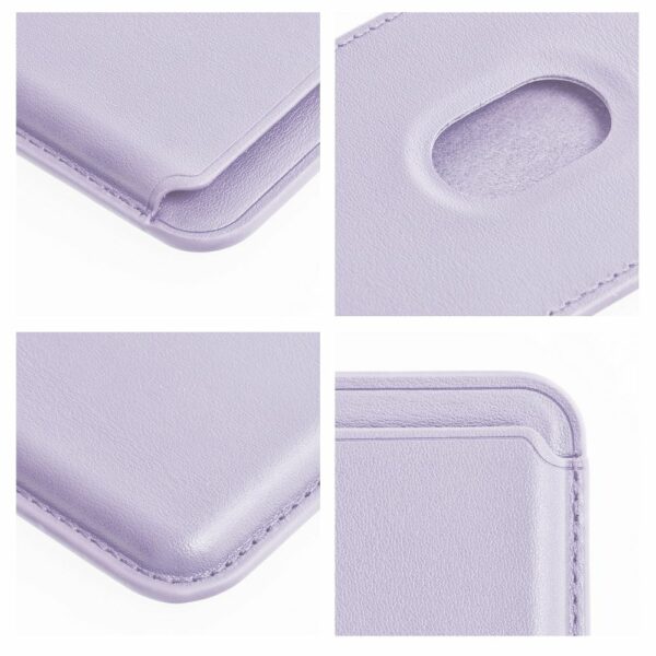 LEATHER MAG WALLET compatible with MagSafe lilac