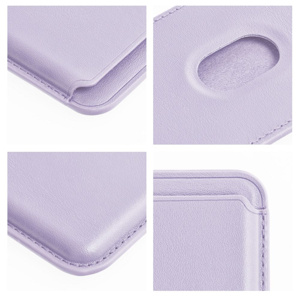 LEATHER MAG WALLET compatible with MagSafe lilac