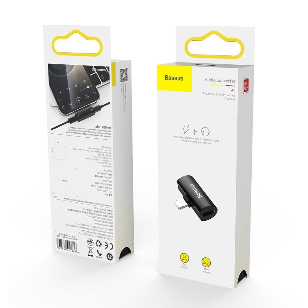 BASEUS adapter 2in1 Lightning to 2 x Lighning CAL46-01 black